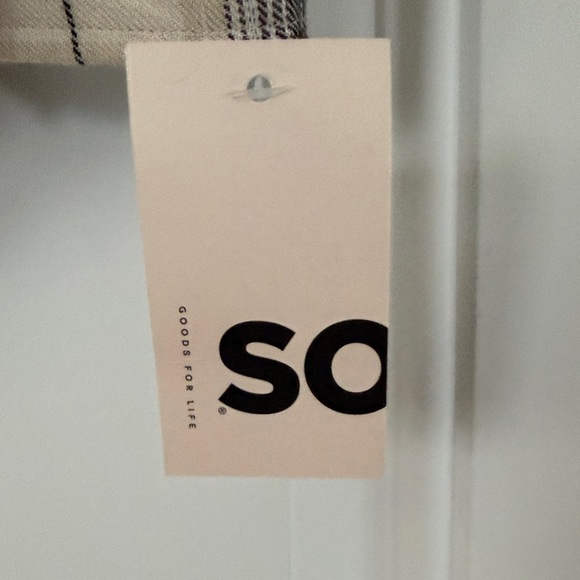 SO Women's Plaid Oversized Button Down Shirt - Black and Cream - Picture 2 of 5